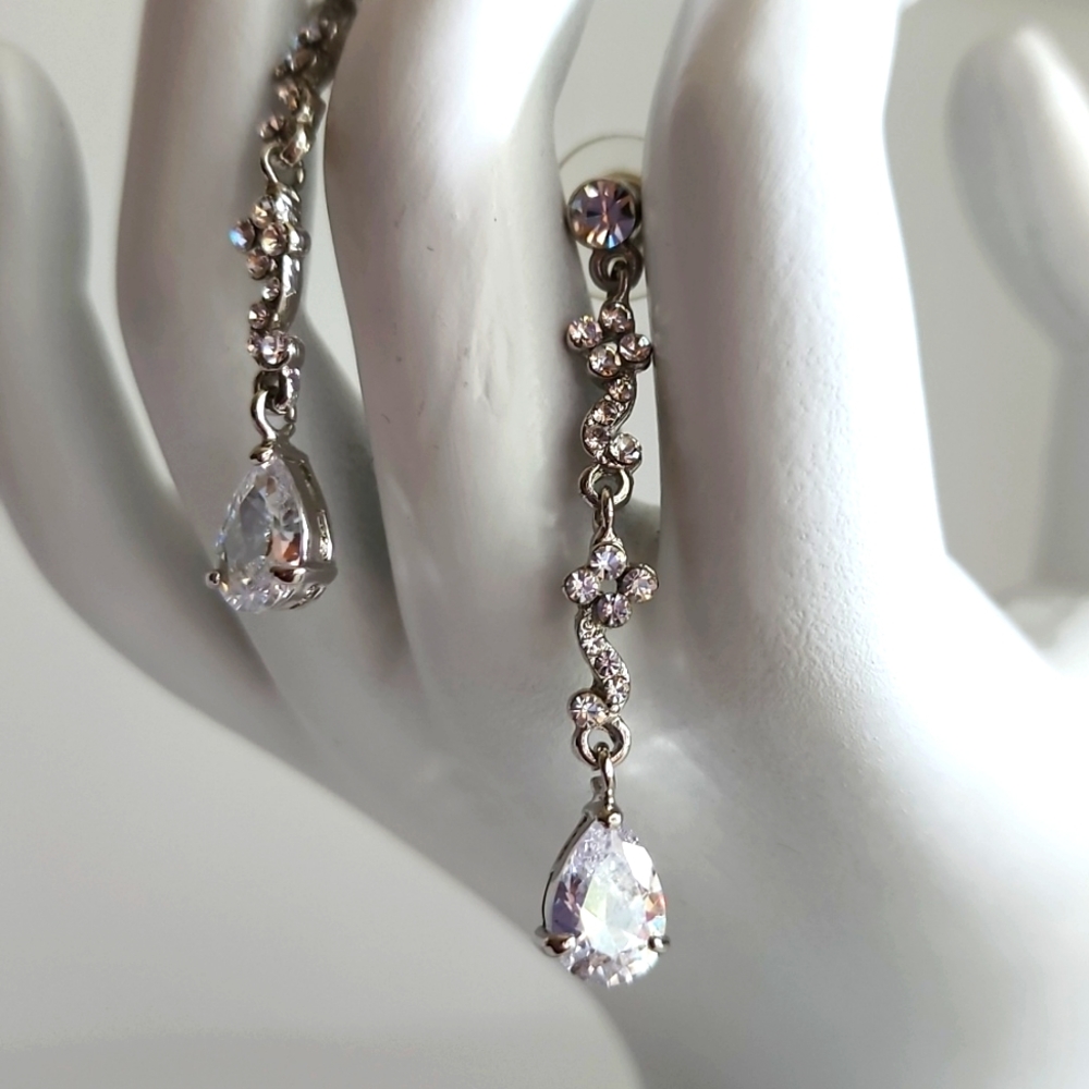 Crystal Drop Earrings - Picture 3 of 8